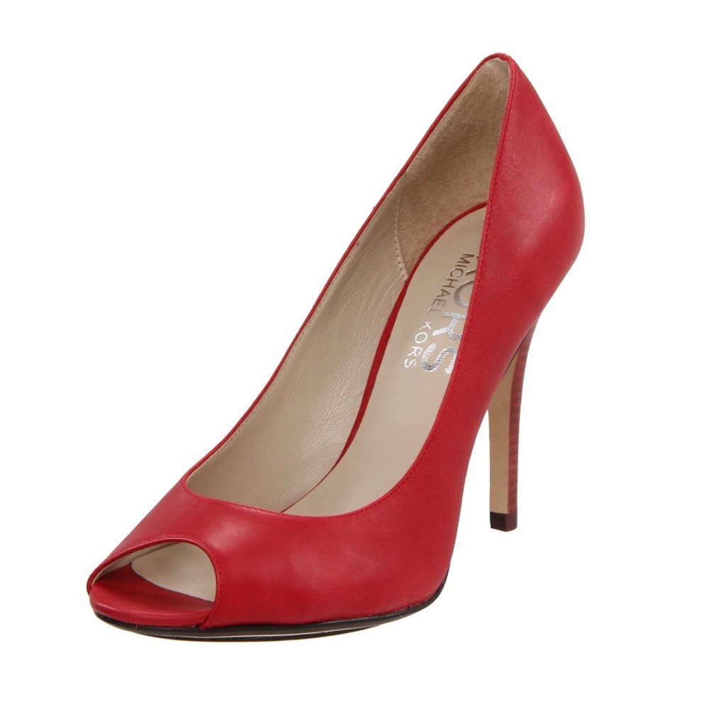 KORS Michael Kors Red Peep Toe Heels